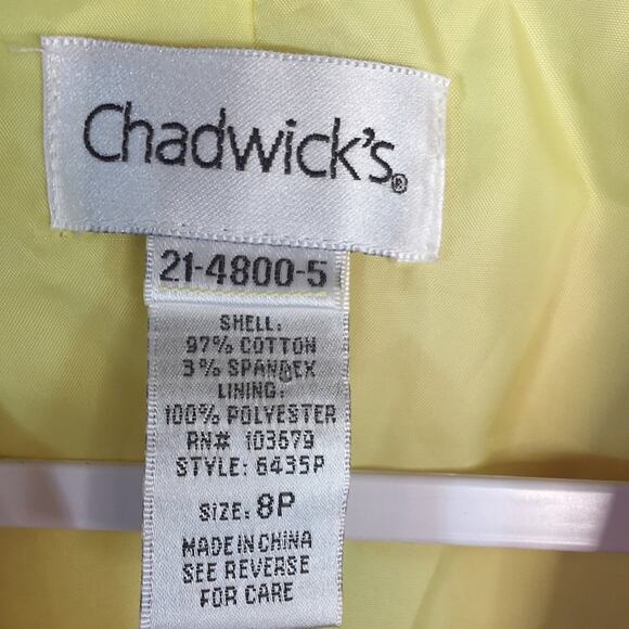 Chadwick's Blazer‎ Womens 8 Petite Yellow Floral Spring Colorful Gardencore - Picture 4 of 9